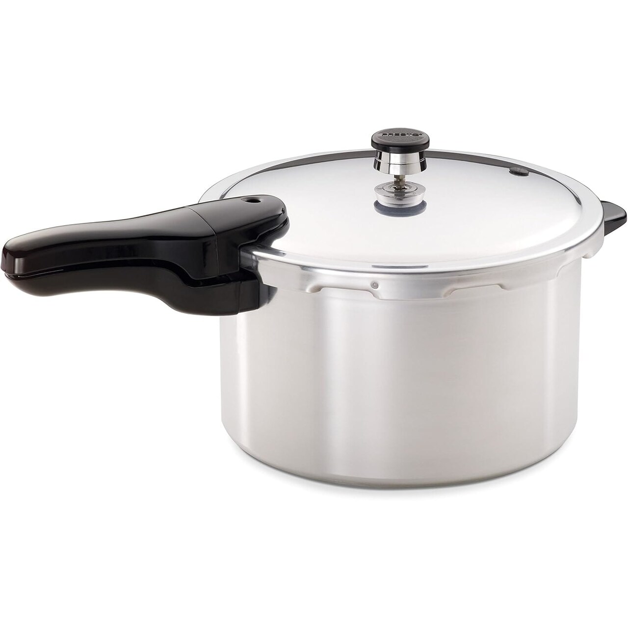 Presto Aluminum Pressure Cooker for Quick Flavorful Meals with Cover Lock Indicator Cooking Rack and Helper Hand, Heavy Gauge Aluminum, 8 Quart